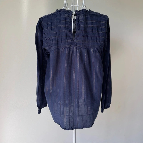 Maeve Blue Ruffled Long Sleeve Blouse - Picture 8 of 10